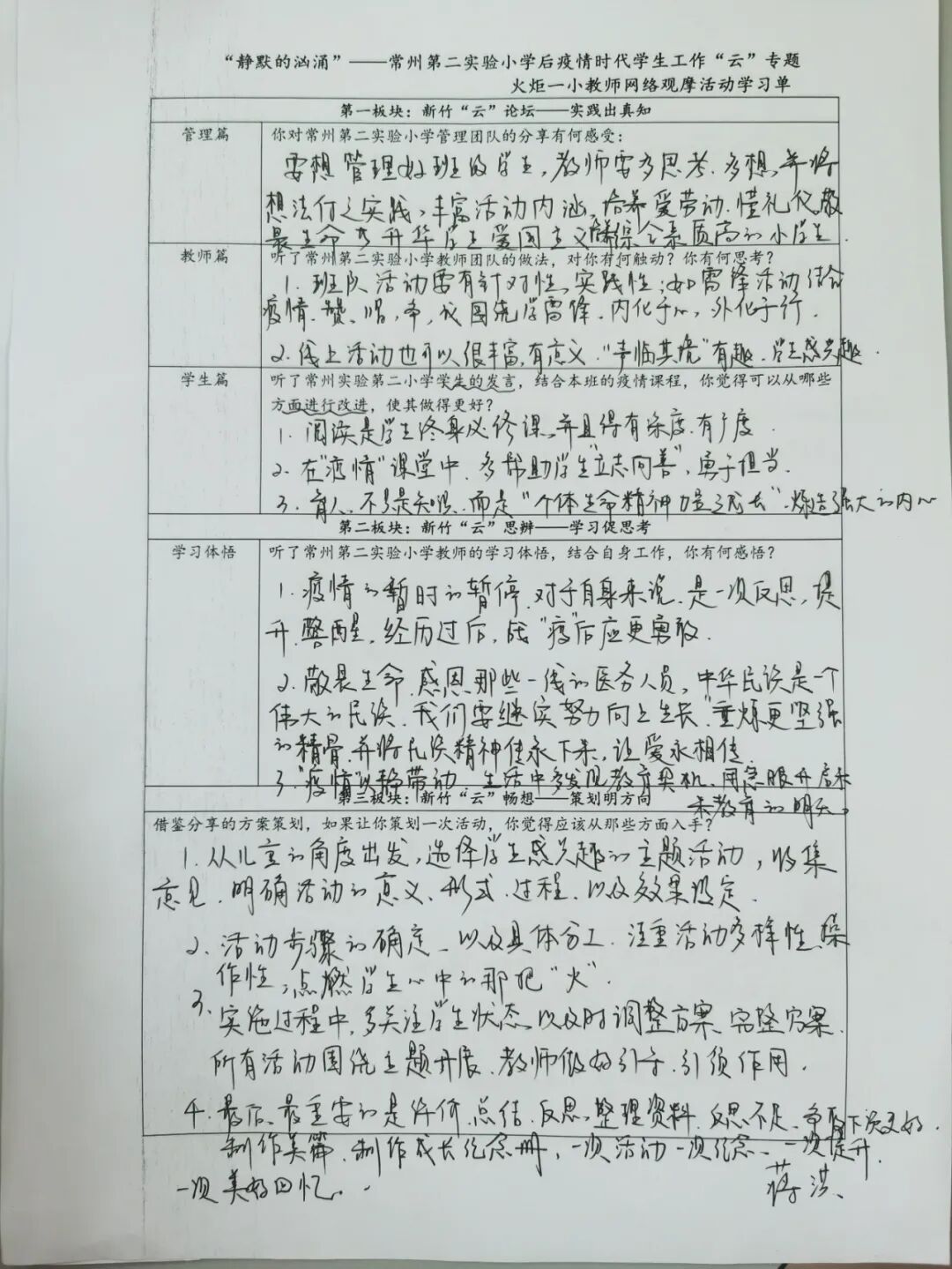 【火一师培提升月2】牵手“云”端 千里共学研 ——火炬一小参加后疫情时代学生工作“云”研讨活动